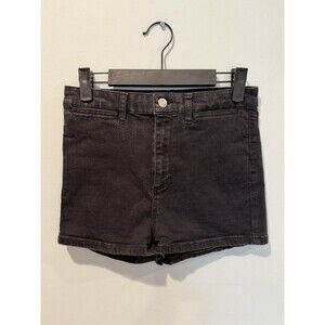 TopShop Moto Shorts Womens 26" Black Stretch 1" Inseam High Rise Travel Festival